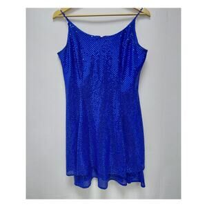 Late Edition Ltd . Blue Sequin Dress Short Women see measurements